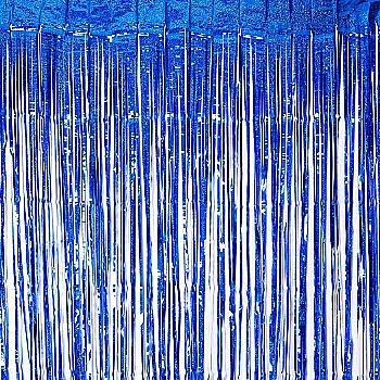 Гірлянда-завіса фольга синя голографія, 1*2 м, 1501-6020