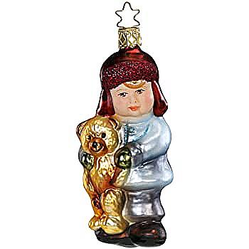 Ялинкова прикраса Хлопчик з ведмедиком 11,7 см, срібно-золотий, 10028S016 Ялинкова прикраса Хлопчик з ведмедиком 11,7 см, срібно-золотий, 10028S016