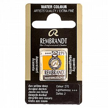 Краска акварельная Rembrandt 270 AZO Желтый темный, кювета, Royal Talens Краска акварельная Rembrandt 270 AZO Желтый темный, кювета, Royal Talens