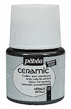 Фарба лакова по склу та кераміці Ceramic 45 мл, графітовий металік, 025-013 ТМ "Pebeo" Фарба лакова по склу та кераміці Ceramic 45 мл, графітовий металік, 025-013 ТМ "Pebeo"