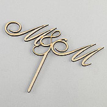 Заготовка деревянная Верхушка для торта "Инициалы", ВТ2