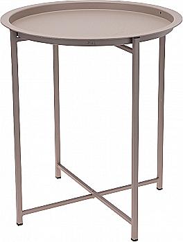 Стол декоративный круглый d46 см, матовый серо-коричневый, X02000150