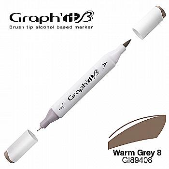 Маркер двухсторонний Brushmarker, Теплый серый 8 (9408), GI89408 Graph`it Маркер двухсторонний Brushmarker, Теплый серый 8 (9408), GI89408 Graph`it