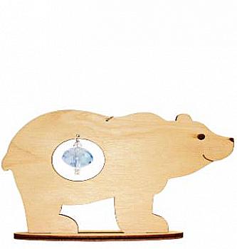Новогоднее украшение "Медведь" (13*8,5 см) фанера, 031-F