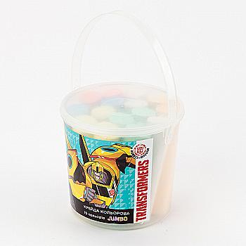 Крейда кольорова Jumbo у відерці 15 шт. Transformers, TF17-074 Крейда кольорова Jumbo у відерці 15 шт. Transformers, TF17-074