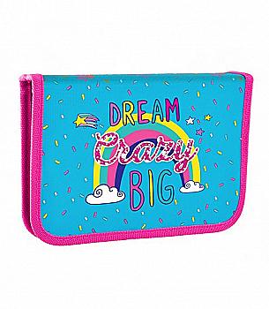 Пенал твердий YES одинарний з клапаном HP-03 "Dream crazy", 532868 Пенал твердий YES одинарний з клапаном HP-03 "Dream crazy", 532868