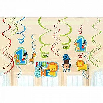 Спираль 1-й День рождения мальчик 46-60см 12 ед, 1501-2613