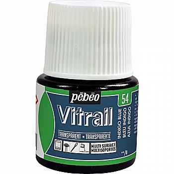 Фарба лакова по склу та металу Vitrail 45 мл прозора, синій індиго, 50054 ТМ "Pebeo" Фарба лакова по склу та металу Vitrail 45 мл прозора, синій індиго, 50054 ТМ "Pebeo"