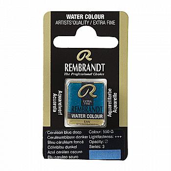 Краска акварельная Rembrandt 550 Церулеум синий темный, кювета, Royal Talens Краска акварельная Rembrandt 550 Церулеум синий темный, кювета, Royal Talens