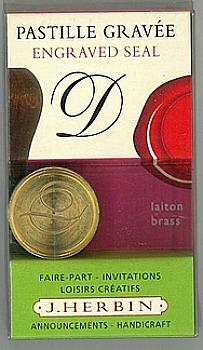 Кругла латунна печатка d24 мм англ. літера "D", 40304T