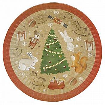 Тарілка пап. Зимова Фантазія, 17 см 6 од., 1502-3271