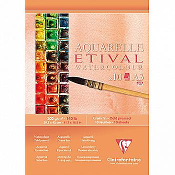 Склейка для акварели А3 (холодный пресс) 10 л. (300 г/м2), 96306C Clairefontaine Склейка для акварели А3 (холодный пресс) 10 л. (300 г/м2), 96306C Clairefontaine