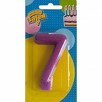 Свічка-цифра "7" Блискуча 7,6 см, 1502-2153