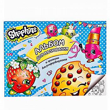 Альбом зі зразками для розфарбовування "Shopkins", блакитний, 119510 Альбом зі зразками для розфарбовування "Shopkins", блакитний, 119510