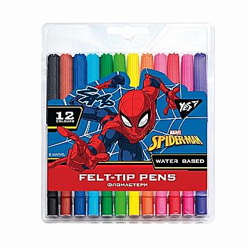 Фломастеры YES 12 цв. "Marvel. Spiderman", 650478 Фломастеры YES 12 цв. "Marvel. Spiderman", 650478