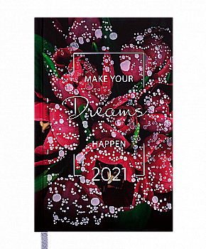 Щоденник датований A6 2021 Magic, червоний, BM.2516-05