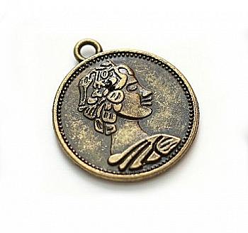 Набір металевих підвісок Старовинна монета 23*20 мм, 10 шт