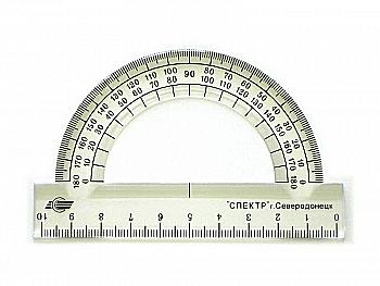 Транспортир 180* (друкований) прозорий, Т-180Г Транспортир 180* (друкований) прозорий, Т-180Г