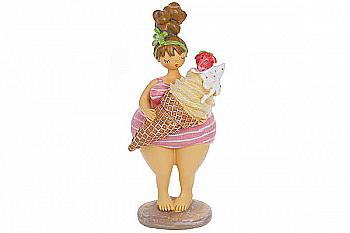 Декоративная статуэтка "Синтия с мороженым", 22 см, 831-883