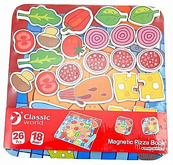 Игрушка деревянная Classic World "Двусторонняя магнитная игра Пицца", 3579