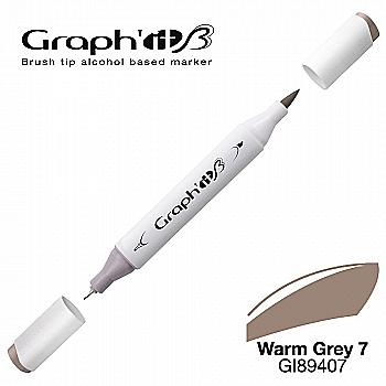 Маркер двухсторонний Brushmarker, Теплый серый 7 (9407), GI89407 Graph`it Маркер двухсторонний Brushmarker, Теплый серый 7 (9407), GI89407 Graph`it