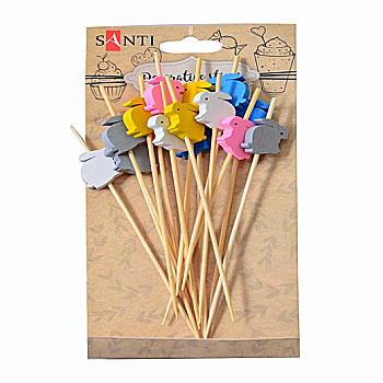 Набір шпажок з декором "Зайчик", дерево, 15 шт, 742496