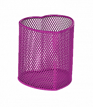 Підставка для ручок 80*80*40 мм, метал, рожева "Серце" ZB.3102-10 Підставка для ручок 80*80*40 мм, метал, рожева "Серце" ZB.3102-10