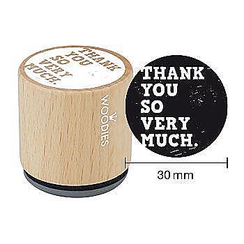 Штамп дерев`яний d=3,5 см "Thank you so very much", WE1001 ТМ "Woodies" Штамп дерев`яний d=3,5 см "Thank you so very much", WE1001 ТМ "Woodies"