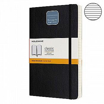 Записная книжка Черный мягкий средний линейка, Moleskine Classic Expanded, QP616EXP Записная книжка Черный мягкий средний линейка, Moleskine Classic Expanded, QP616EXP
