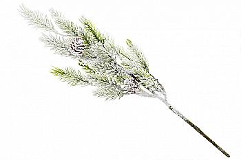 Декоративна гілка ялинки засніжена 38 см, 122-103