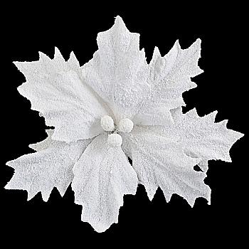 Пуансеттія 24 см з кліпом, біла 750261