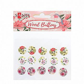 Набір гудзиків для творчості, дерево, WB-05, 15 шт, 742156