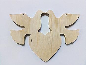 Заготівка дерев`яна "Серце з голубами", 0067 Заготівка дерев`яна "Серце з голубами", 0067