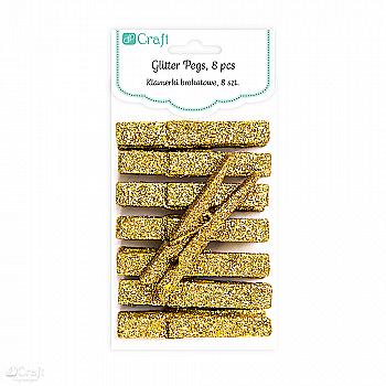 Прищіпки з блискітками Золотий (8 шт.), CEOZ-104 DpCraft Прищіпки з блискітками Золотий (8 шт.), CEOZ-104 DpCraft