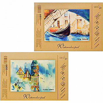 Склейка для акварелі Gold А4, 200 г/м², 10 арк, Smiltainis Склейка для акварелі Gold А4, 200 г/м², 10 арк, Smiltainis