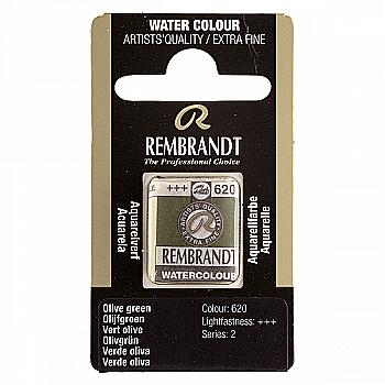 Фарба акварельна Rembrandt 620 Оливковий зелений, кювета, Royal Talens Фарба акварельна Rembrandt 620 Оливковий зелений, кювета, Royal Talens