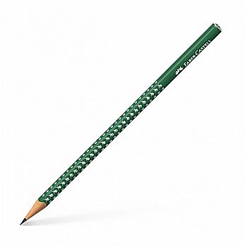 Олівець чорнографітний Grip Sparkle, трехгранний, forest green 118239 Faber-Castell Олівець чорнографітний Grip Sparkle, трехгранний, forest green 118239 Faber-Castell