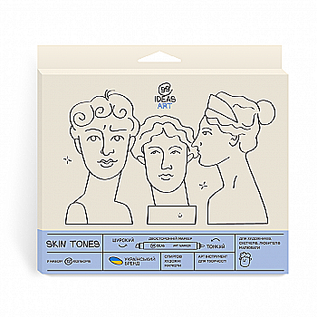 Набір маркерів Skin Tones, 12 шт., idea1-am/12skton, 99IDEAS Набір маркерів Skin Tones, 12 шт., idea1-am/12skton, 99IDEAS
