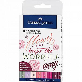 Набір ручок капілярних PITT Artist Pen Lettering, 8 шт., 267124 Faber-Castell Набір ручок капілярних PITT Artist Pen Lettering, 8 шт., 267124 Faber-Castell