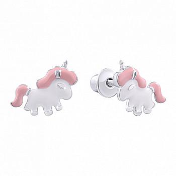 Сережки "Єдиноріг", рожевий, 219542401611 Сережки "Єдиноріг", рожевий, 219542401611