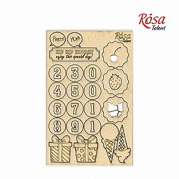 Чіпборд для скрапбукінгу 13*20 см "Cake delicious" 3, картон, 94232032 ROSA TALENT