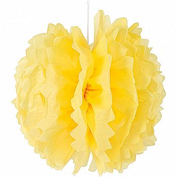 Помпон бумажный желтый 40 см, 1412-0076