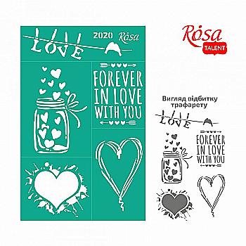 Трафарет самоклеящийся 13*20 см №2020 Love, Rosa Talent Трафарет самоклеящийся 13*20 см №2020 Love, Rosa Talent