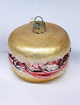 Ялинкова прикраса Пончик 8*5,6 см, золотий, YQU0812-4 Ялинкова прикраса Пончик 8*5,6 см, золотий, YQU0812-4