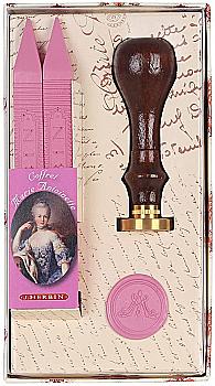 Подарочный набор воска с печатью "Мария-Антуанетта" и 2 розов. воск. пал., 46002T