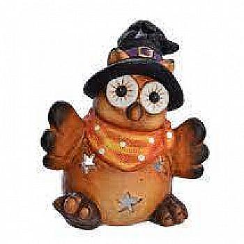 Декор "Сова в капелюсі" 17,5 см, помаранчевий, 82330101 Декор "Сова в капелюсі" 17,5 см, помаранчевий, 82330101