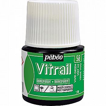 Фарба лакова по склу та металу Vitrail 45 мл прозора, яскраво-зелений, 50058 ТМ "Pebeo" Фарба лакова по склу та металу Vitrail 45 мл прозора, яскраво-зелений, 50058 ТМ "Pebeo"