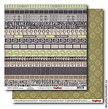 Папір для скрапбукінгу 30,5*30,5 см 190 гр/м двост. Фотоархів. Фотографія (10)