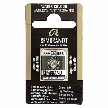 Краска акварельная Rembrandt 668 Хром оксид зеленого, кювета, Royal Talens Краска акварельная Rembrandt 668 Хром оксид зеленого, кювета, Royal Talens