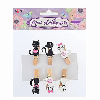 Набір прищіпок дерев`яних Lovely kitties 6 шт., 742142